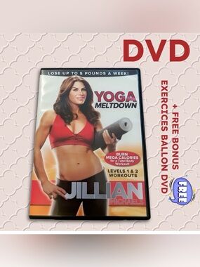 👍GUC DVD Jillian Micheals YOGA MELDOWN + 🆓 Bonus DVD exercises on ball